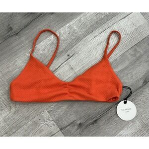NWT Tularosa Jona Bikini Orange Textured Swimsuit Top REVOLVE RN132829